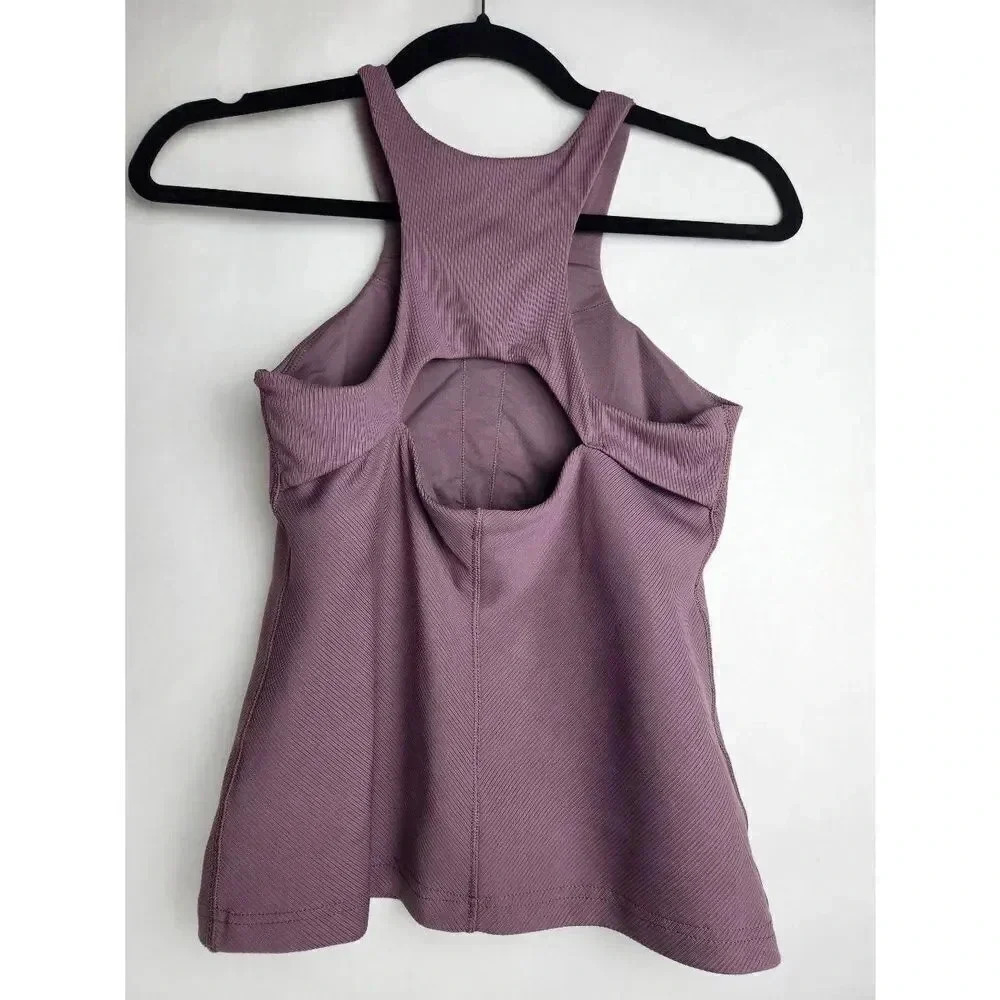 Athleta High Neck Tank Top Mauve Purple Size Small. - Picture 2 of 6